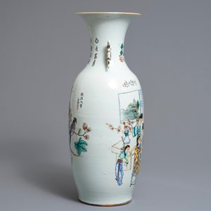Two Chinese famille rose double design vases, 19/20th C. — 照片 3
