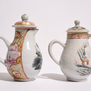 Two Chinese famille rose export milk jugs and covers, Qianlong — photo 4