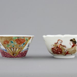 Two Chinese famille rose export porcelain cups and saucers, Yongzheng-Qianlong, 18th C. — photo 5