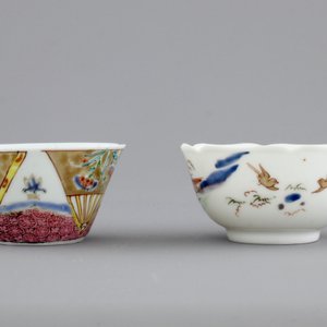Two Chinese famille rose export porcelain cups and saucers, Yongzheng-Qianlong, 18th C. — photo 7