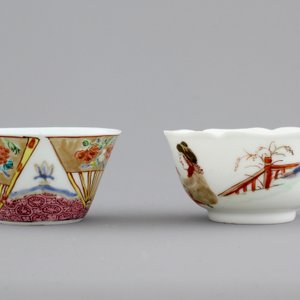 Two Chinese famille rose export porcelain cups and saucers, Yongzheng-Qianlong, 18th C. — photo 8
