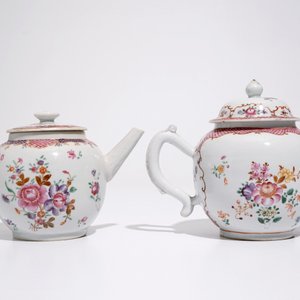 Two Chinese famille rose export porcelain teapots and covers, Qianlong — photo 4