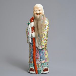 Two Chinese famille rose figures of Li Tieguai and Shou Lao, 19/20th C. — photo 8