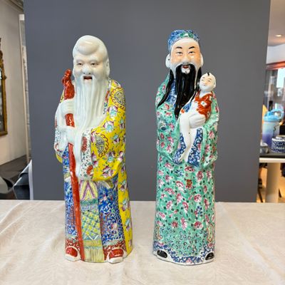 Two Chinese famille rose figures of star gods — foto 1