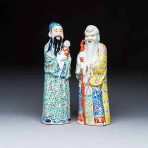 Two Chinese famille rose figures of star gods — foto 1