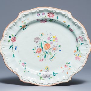 Two Chinese famille rose Hoechst-style meat dishes, Qianlong — photo 4