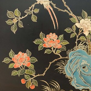 Two Chinese famille rose landscape plaques in a lacquered chest, marked Wang Yeting, 19/20th C. — photo 45
