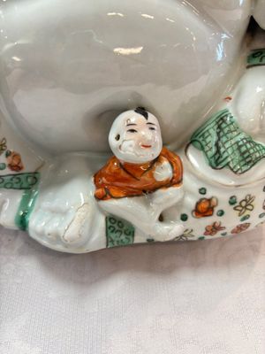Two Chinese famille rose Milefo Buddhas, Zhu Mao Ji 朱茂記造 mark, 20th C. — photo 8