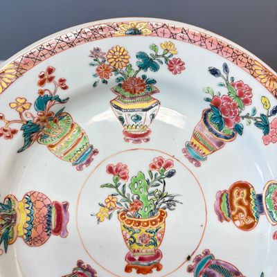 Two Chinese famille rose plates and a pair of Dutch-decorated plates — photo 4