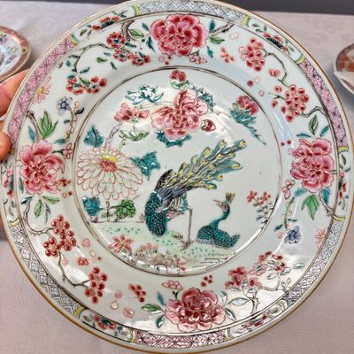 Two Chinese famille rose plates and a pair of Dutch-decorated plates — photo 9
