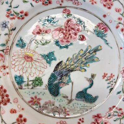 Two Chinese famille rose plates and a pair of Dutch-decorated plates — photo 13
