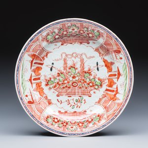 Two Chinese famille rose plates and a pair of Dutch-decorated plates — photo 2