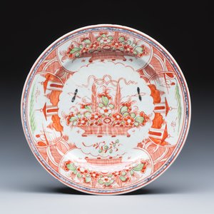 Two Chinese famille rose plates and a pair of Dutch-decorated plates — photo 4