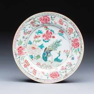 Two Chinese famille rose plates and a pair of Dutch-decorated plates — photo 6