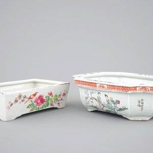 Two Chinese famille rose porcelain bonsai bowls, 19/20th C. — foto 1