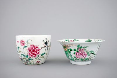 Two Chinese famille rose porcelain bowls, 18/19th C