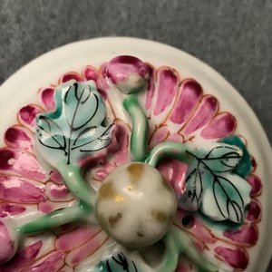 Two Chinese famille rose relief-moulded 'lotus' teapots and covers, Yongzheng — photo 17