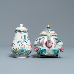 Two Chinese famille rose teapots and a jug and cover, Yongzheng/Qianlong — photo 3