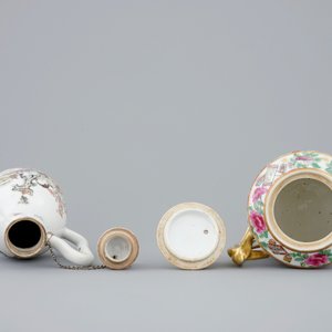 Two Chinese famille rose teapots and covers, incl. Canton, 19/20th C — 照片 5