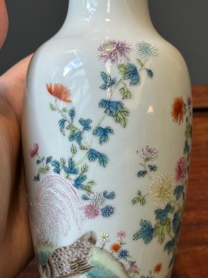 Two Chinese famille rose vase, Ju Ren Tang 居仁堂 mark, 19/20th C. — 照片 14