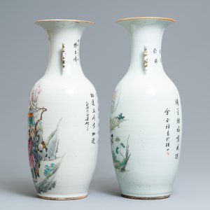 Two Chinese famille rose vases, 19/20th C. — 照片 4