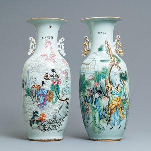 Two Chinese famille rose vases, 19/20th C. — photo 1