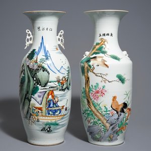 Two Chinese famille rose vases, 19/20th C. — photo 1