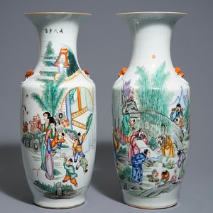 Two Chinese famille rose vases, 19/20th C. — photo 1