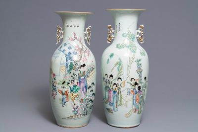 Two Chinese famille rose vases, 19/20th C.