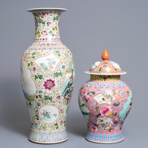 Two Chinese famille rose vases, Qianlong mark, Republic, 20th C. — photo 4