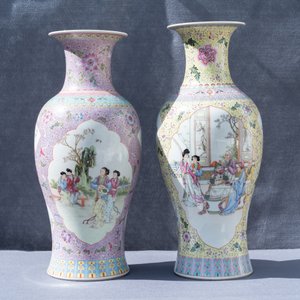 Two Chinese famille rose vases, Qianlong mark, Republic — photo 7