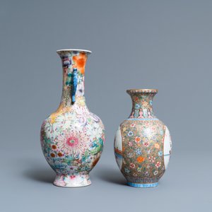 Two Chinese famille rose vases, Qianlong marks, Republic — photo 4
