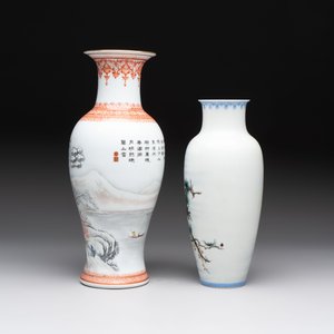 Two Chinese famille rose vases, Yongzheng and Qianlong mark, 20th C. — foto 3