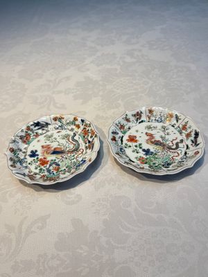 Two Chinese famille verte cups and four saucers, lingzhi and jade marks, Kangxi — foto 33