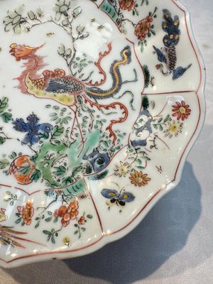 Two Chinese famille verte cups and four saucers, lingzhi and jade marks, Kangxi — foto 37