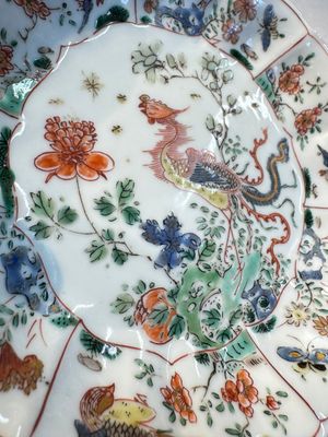 Two Chinese famille verte cups and four saucers, lingzhi and jade marks, Kangxi — foto 38