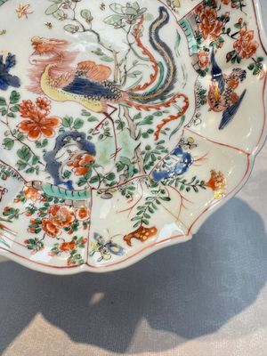 Two Chinese famille verte cups and four saucers, lingzhi and jade marks, Kangxi — foto 48