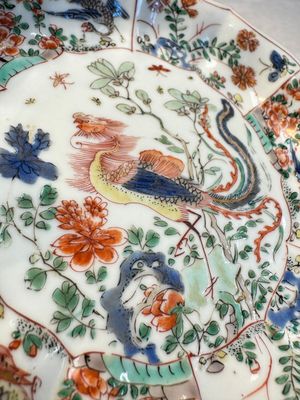 Two Chinese famille verte cups and four saucers, lingzhi and jade marks, Kangxi — foto 49