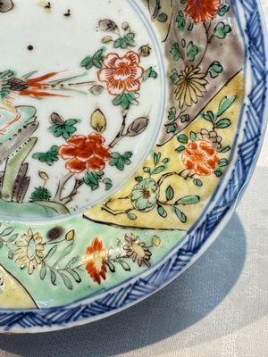 Two Chinese famille verte cups and four saucers, lingzhi and jade marks, Kangxi — foto 6