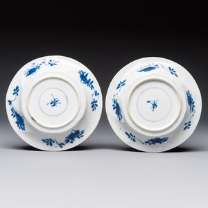 Two Chinese famille verte cups and four saucers, lingzhi and jade marks, Kangxi — foto 5