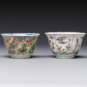 Two Chinese famille verte cups and four saucers, lingzhi and jade marks, Kangxi — foto 6