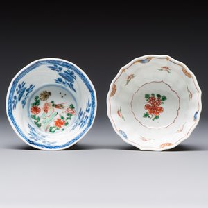Two Chinese famille verte cups and four saucers, lingzhi and jade marks, Kangxi — foto 10