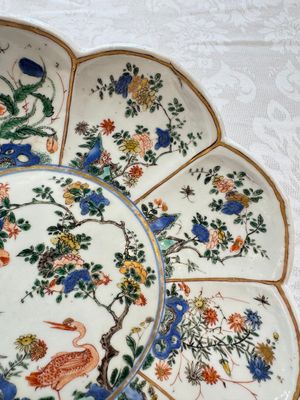 Two Chinese famille verte lotus-shaped plates, Johanneum mark, ex-collection of August the Strong, Kangxi — photo 21