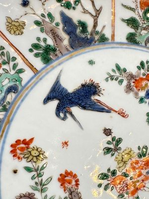Two Chinese famille verte lotus-shaped plates, Johanneum mark, ex-collection of August the Strong, Kangxi — photo 10