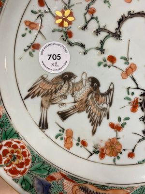 Two Chinese famille verte ‘magpie and prunus’ dishes, Kangxi — photo 4