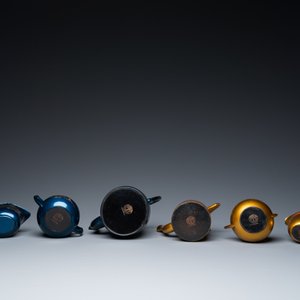 Two Chinese Fuzhou or Foochow lacquer coffee services, Republic — 照片 4