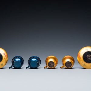 Two Chinese Fuzhou or Foochow lacquer coffee services, Republic — 照片 8