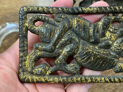 Two Chinese gilt bronze belt plaques, Xiongnu culture, Qin — 照片 7