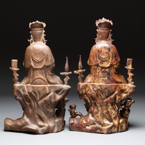 Two Chinese gilt-lacquered bronze sculptures of Bodhisattva, 20th C. — photo 3