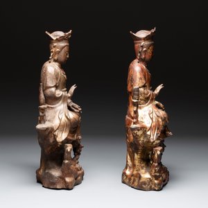 Two Chinese gilt-lacquered bronze sculptures of Bodhisattva, 20th C. — photo 3